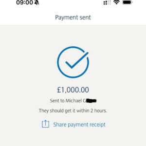 £1000 Cash